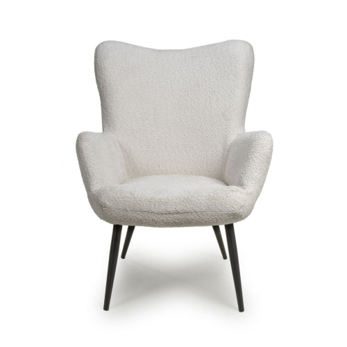 Hawksmoor Bordeaux Textured Chenille Effect White Armchair