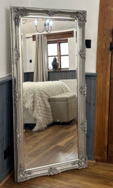 Carrington Silver Baroque Ornate Flourish Full Length Mirror 168 x 78 CM