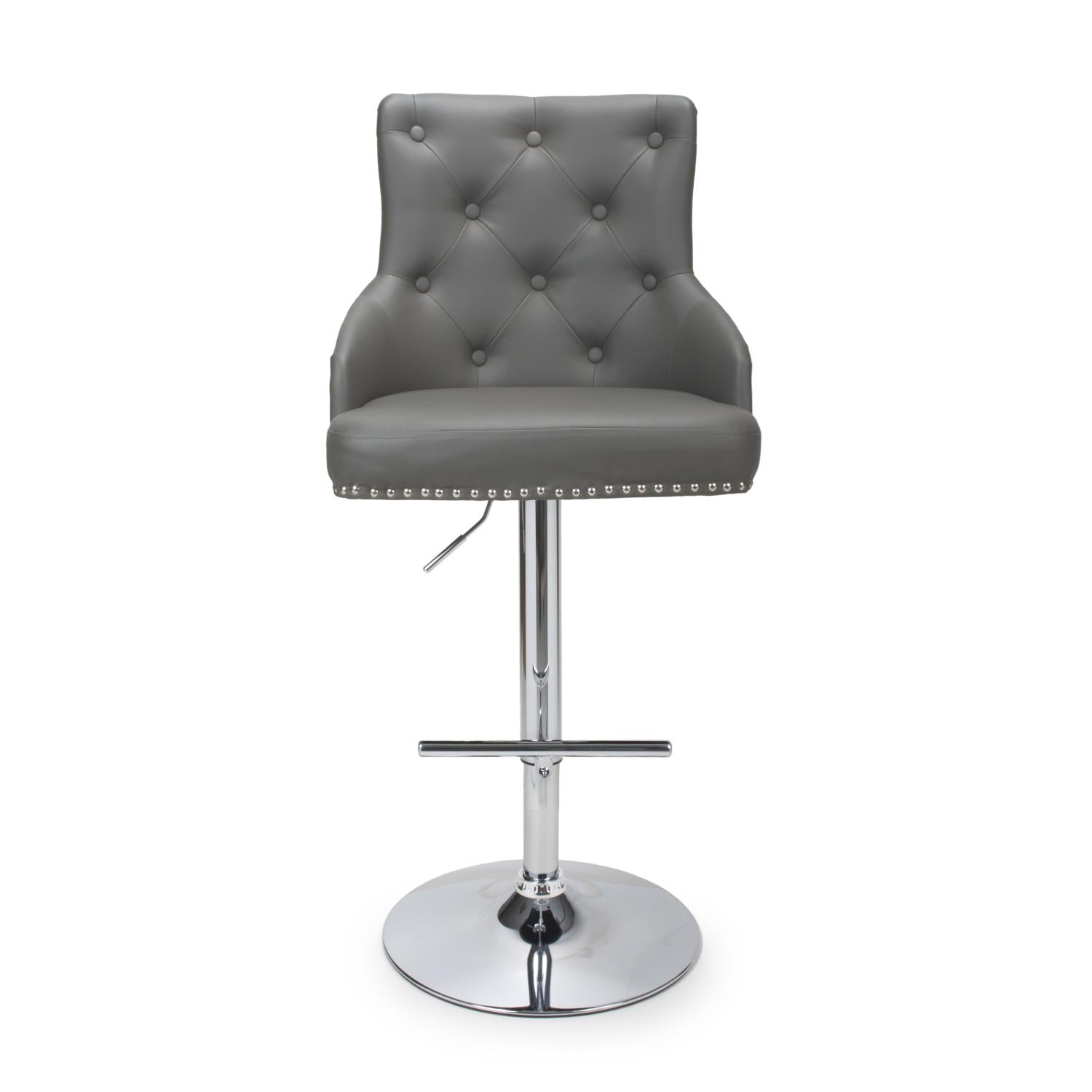 Hawksmoor Graphite Grey Leather Match Luxury Bar Stool