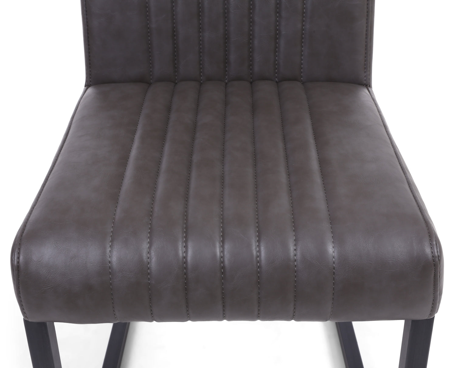Hawksmoor Archer Cantilever Leather Effect Grey Dining Chair (Pair)