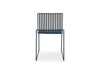 Gillmore Space Finn Stacking Dining Chair Admiral Blue Upholstered & Black Frame