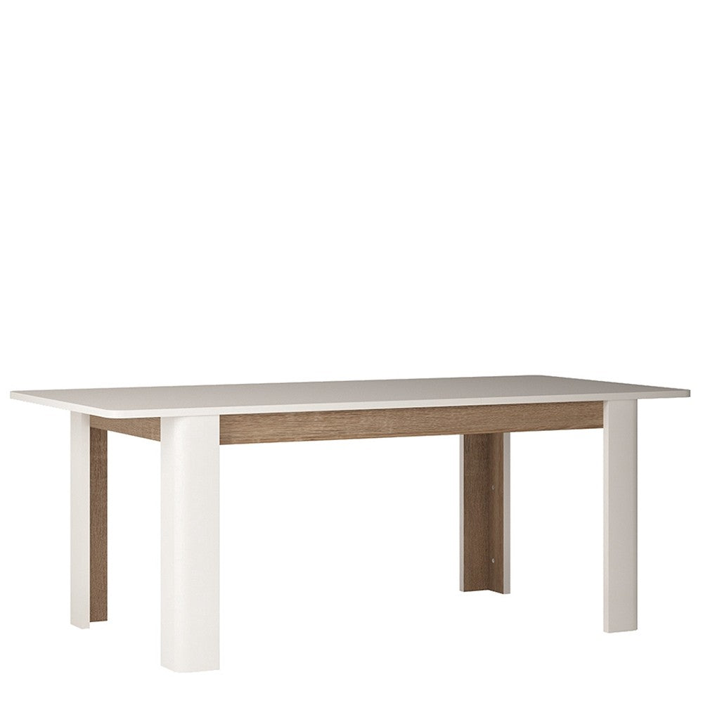 Axton Norwood Living Extending Dining Table + 4 Milan High Back Chair Grey