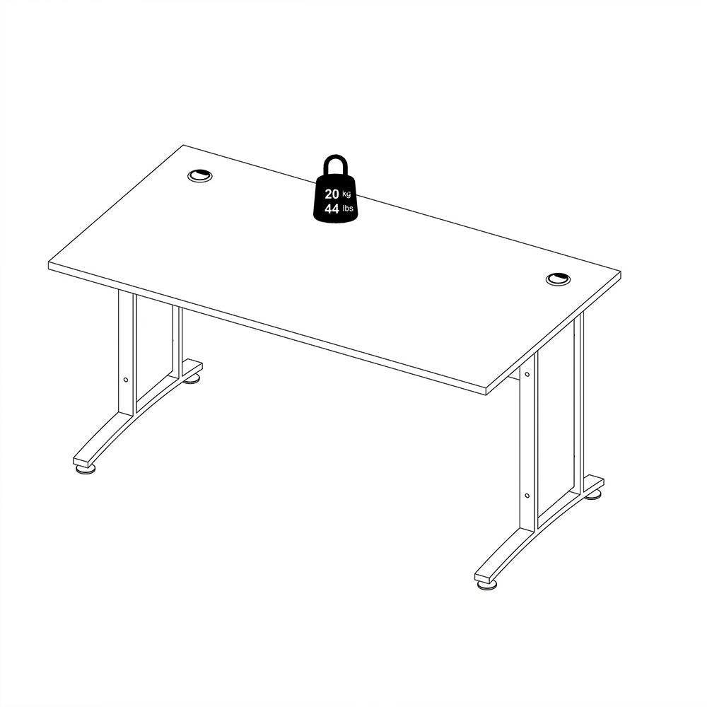 Axton Trinity Desk 150 cm In Oak With White Legs