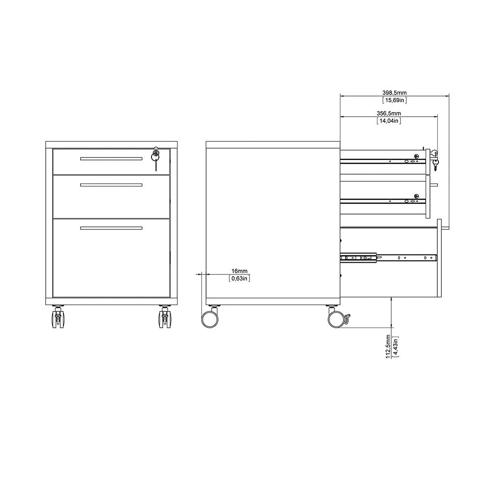 Axton Trinity Mobile file cabinet In Oak