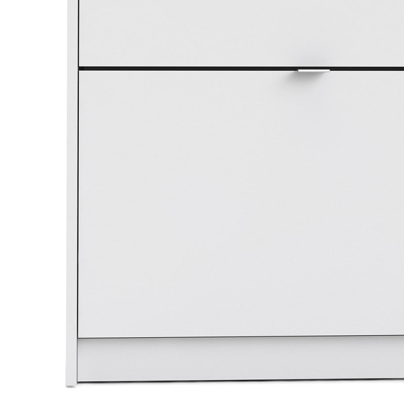 Axton Choctaw Shoe Cabinet With 2 Tilting Doors And 1 Layer In White
