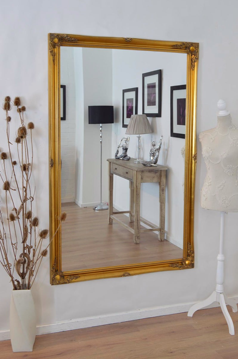 Hamilton Vintage Gold Antique Design Leaner Mirror 168 x 107 CM