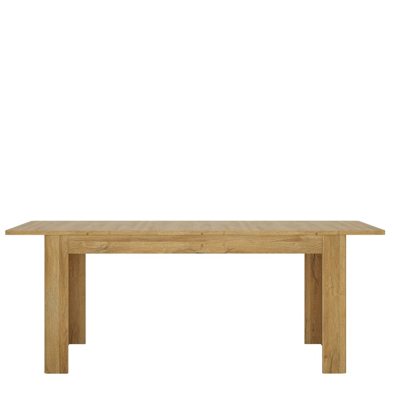 Axton Bronxwood Extending Dining Table in Grandson Oak + 4 Milan High Back Chair White