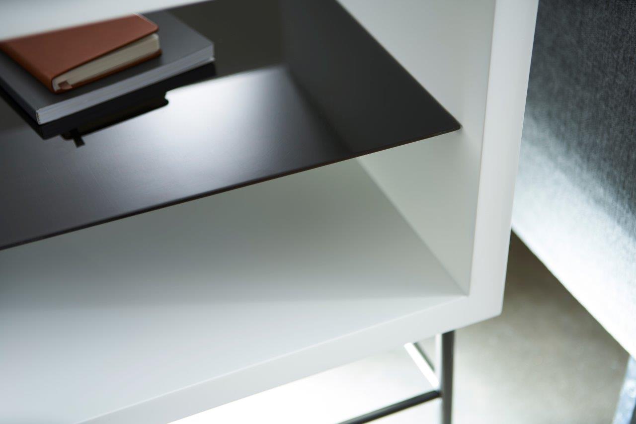 Gillmore Space Alberto Side Table Grey With Dark Chrome Accent