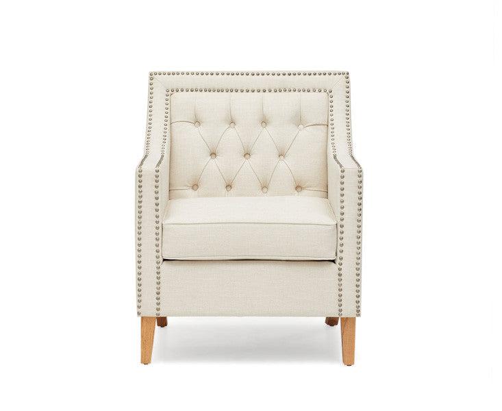 Casa Bella Ivory Fabric Armchair