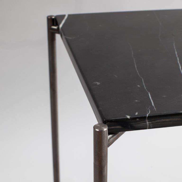 Gillmore Space Iris Large Low Console Table Black Marble Top