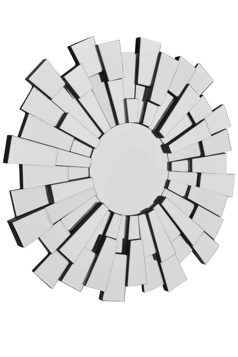 Sunburst All Glass Elegant Round Wall Mirror 90 x 90 CM